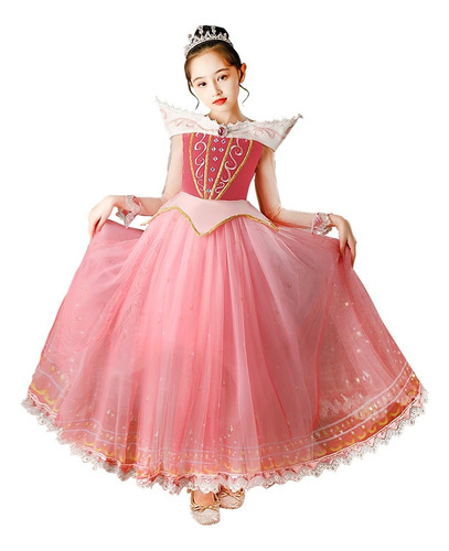 Vestido Aurora Para Niñas De La Bella Durmiente [z]