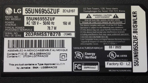 Kit Leds Original Lg 55un6955zuf Ssc_y19.5_trident_55um73_s (Usado)