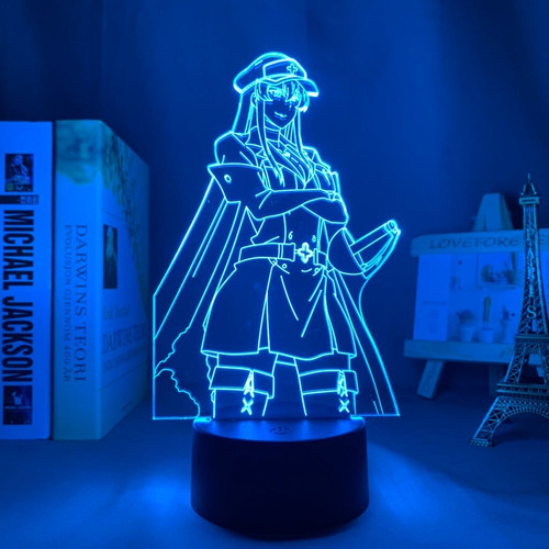 Anime 3d Lámpara Akame Ga Matar Esdeath Led Luz De Noche Par