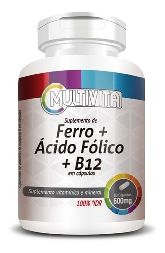 Hierro, ácido fólico y vitamina B12 (metilcobalamina) 60 cápsulas