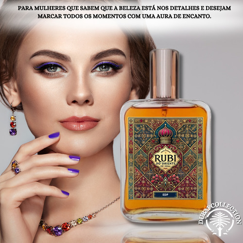 Perfume Arabe Rubi Do Oriente Feminino Edp Importado Doce- Árabe Oriental Top - Alta Fixação