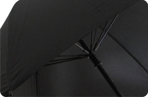 Paraguas Grande Negro Reforzado Con Sistema Anti Viento