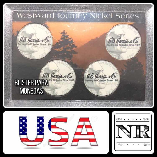 Imagen 1 de 3 de Blister Monedas Niquel - Eeuu - Westward - 5 Cents - Oceano