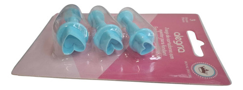 *kit 3 Cortadores Expulsores Corazones Mini Icing Fondant