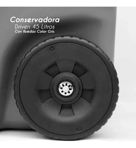Conservadora Heladera 45 Lts Termica Playa Con Ruedas Driven Color Gris