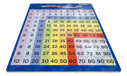 Rompecabezas Madera Evaflex Cuadro Multiplicacion C/100 Pzas