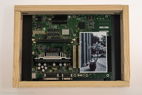Porta-retrato Com Placa Mãe Intel Cpu Pentium Iii Reciclagem