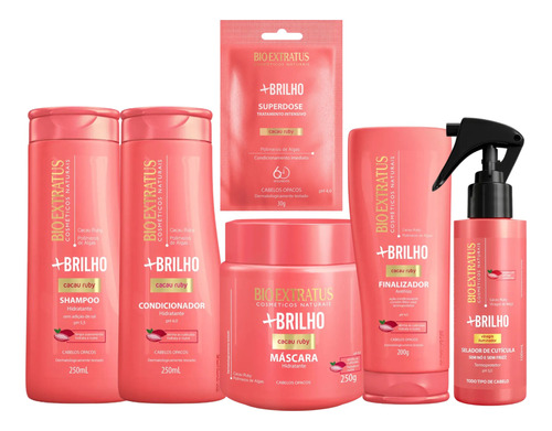 Kit Bio Extratus +brilho Hidrata Alinha Completo 6 Produtos