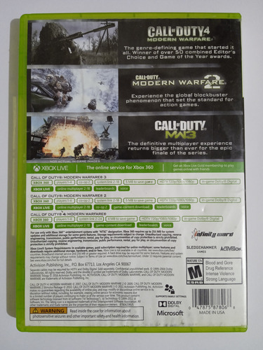 Call Of Duty Modern Wanfare Trilogy Xbox 360