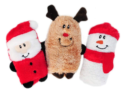 Zippypaws Christmas Squeakie Buddies  Paquete De 3 Juguetes