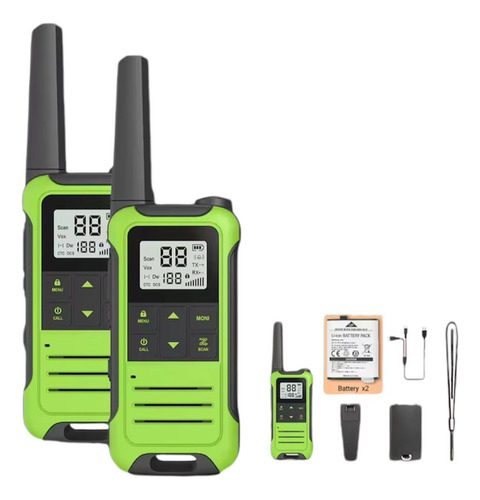 Rádio Comunicador Walkie Talkie Baofeng F22 Par Bandas De Freqüência 446mhz Cor Verde 3.7v