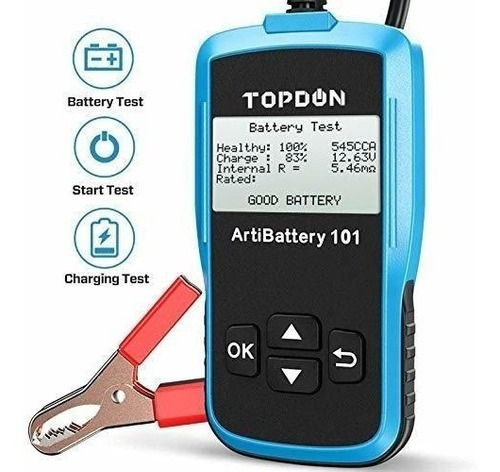 Probador De Batería De Coche Ab101 Tt Topdon Azul 
