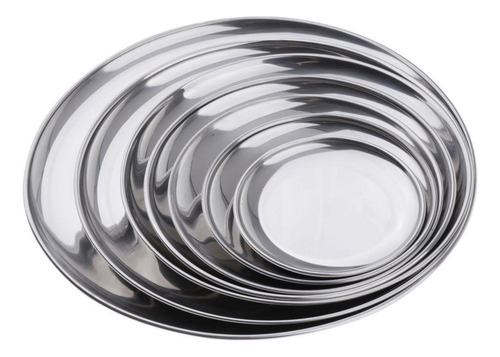4 Set De Platos Modernos De Acero Inoxidable 14cm 4 Piezas