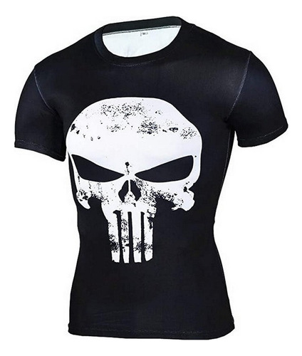 Punisher - Deportiva Gym Licra Superheroe Playera Corta