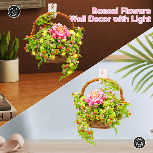 Juego De Construcción De Ramo De Flores Con Luz Led