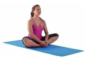 Tapete Yoga 173x61 Cm 5mm Terapia Pilates Relax Azul 7174