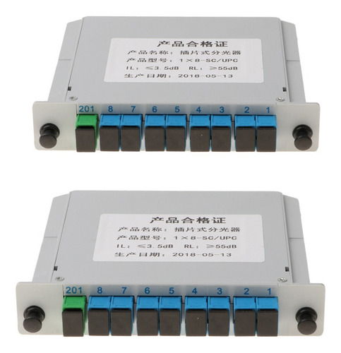 2pc 1x8 Plc Fibra Óptica Ftth Splitter Sc / Upc Tipo De