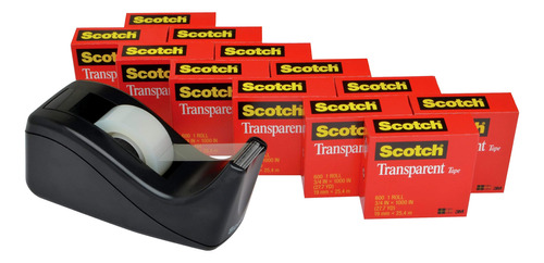 Scotch Cinta Transparente Con Dispensador De Escritorio C60.