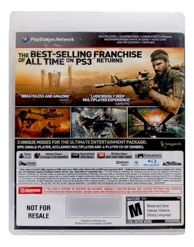 Call Of Duty Black Ops Play Station Ps3 (Reacondicionado)