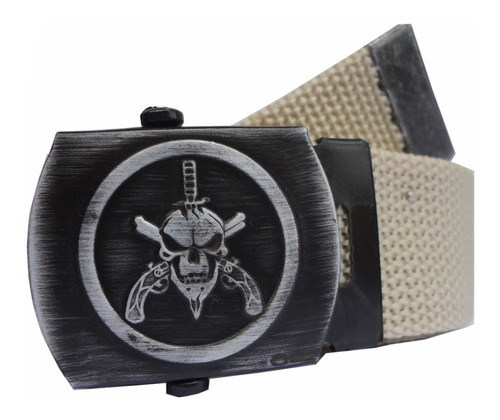 Cinto De Nylon Coyote Tan Fivela Caveira Bope Cor Cáqui Desenho Do Tecido Liso Tamanho G