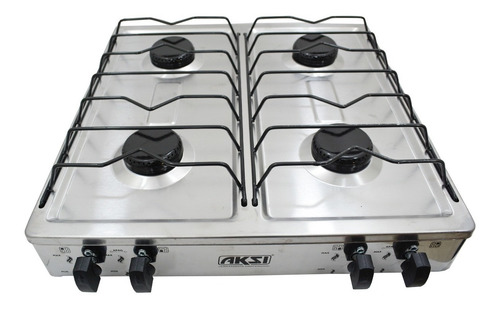 Imagen 6 de 7 de Estufa De Mesa Acero Inoxidable 4 Quemadores Superiores