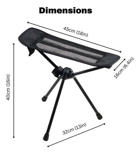 Reposapiés Para Silla De Campamento Universal Modelo Plegabl