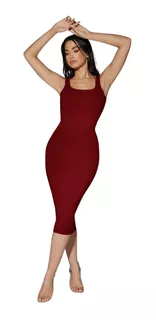 Vestido Talia Lapiz Escote Cuadrado Tirante Curvy Sexy Playa