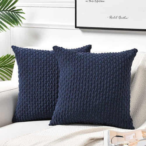 Conjunto De 2 Cubiertas De Cojines Decorativos En Color Azu