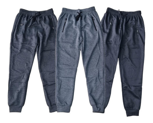 Pack 3 Pantalones Buzo Hombre Algodón. Jogger Fit Deportivo
