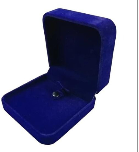 Imagen 2 de 7 de Caja De Terciopelo Anillo Aros Joyas Azul Oscuro 7x7x4cm