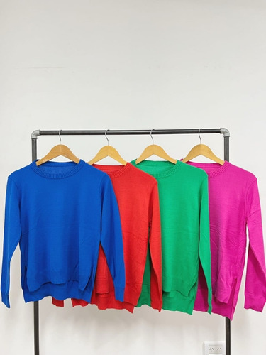 Sweater Cuello Redondo Basico - Talle M A Xl