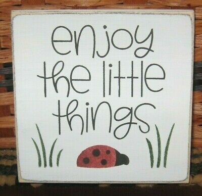 Country Enjoy The Little Things ~ladybug~ Mini Sq Sign ~fa