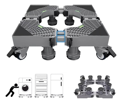 Base De Lavadora Móvil Soporte Heladera Nevera Ajustable