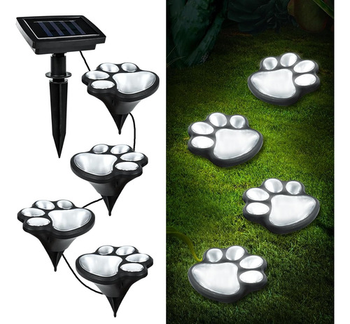 Luces Solares Con Estampado De Huellas De Animales, Decoraci