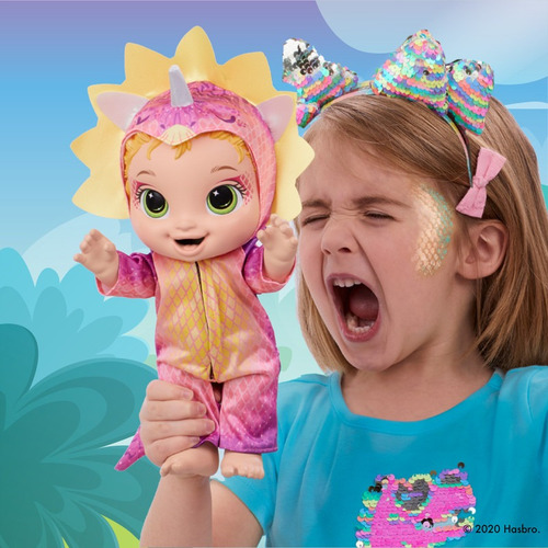 Muñeca Hasbro Baby Alive Triceratops Pelo Rubio
