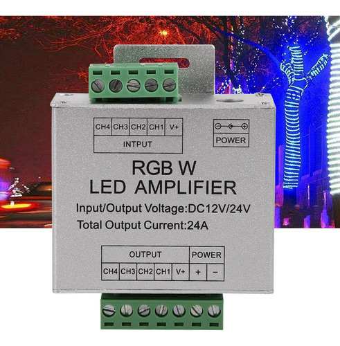 Amplificador De Sinal Led Dc12-24v 24a Rgbw Aluminium Shell