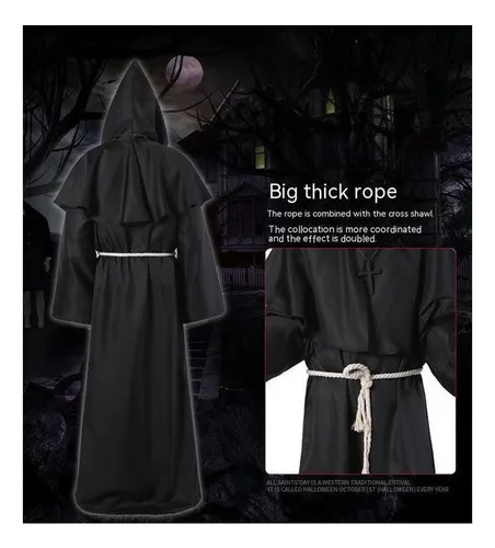 Co Túnica Monje Hechicero Místico Medieval Halloween