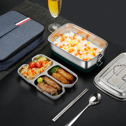 Contenedor De Comida De Almuerzo De Metal A 1200ml 2 Niveles