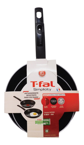 Juego De Sartenes 20/24 Cm Simplicity Negro T-fal B5759182m