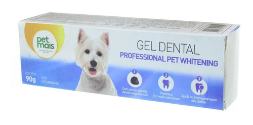 Gel Dental Para Cães/gatos Clareador Whitening 90g Pet Mais