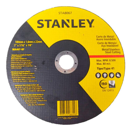 Disco Stanley Ct/inox 7  X 1,6 X7/8 - Kit C/25 Unidades