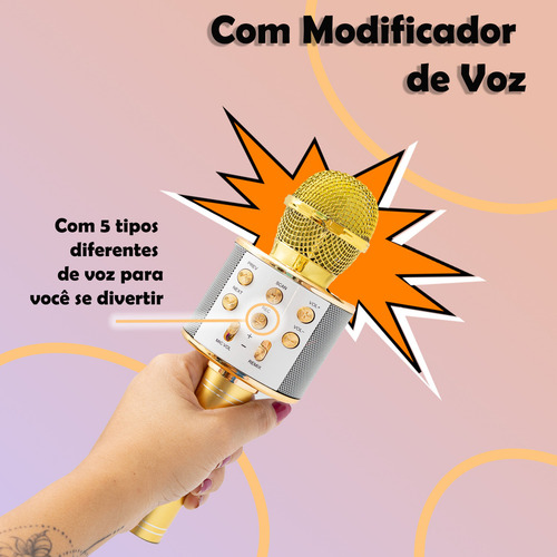 Micrófono Inalámbrico Bluetooth Youtuber Karaoke Colors Para