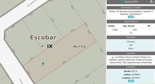Venta Terreno / Lote Ingeniero Maschwitz