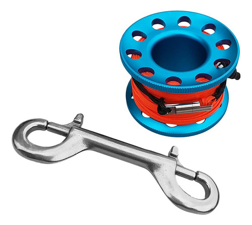 Carretel De Mergulho Bc Em Latão Com Bobina Giratória E Azul