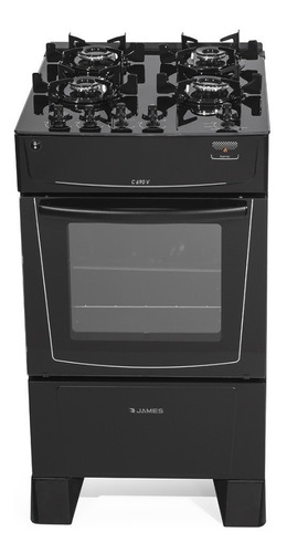 Cocina James C690-v Gas Envasado 4h Negra Amv