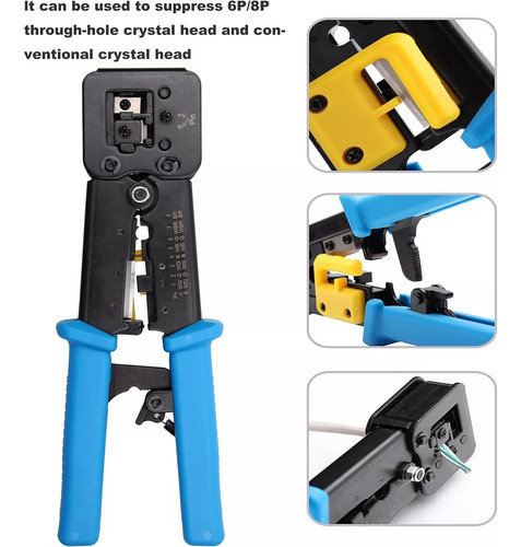 Crimpeadora Ez Rj45 +50 Conector Cat6 Prensa Anticorte