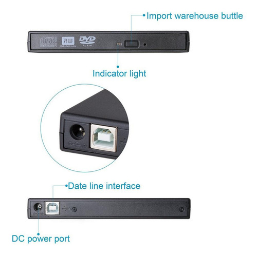 D Usb 2.0 External + -rw + -rw - Quemador Grabadora Para Pc