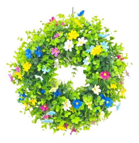 Corona De Primavera Con Flores Artificiales Para Fiestas,