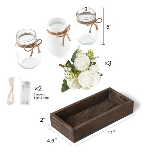 Mkono Mason Jar Centerpiece Para Comedor Decoración De La De