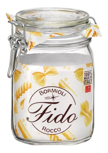 Pote Hermético 1 Litro Vidro Com Trava Fecho De Metal Fido